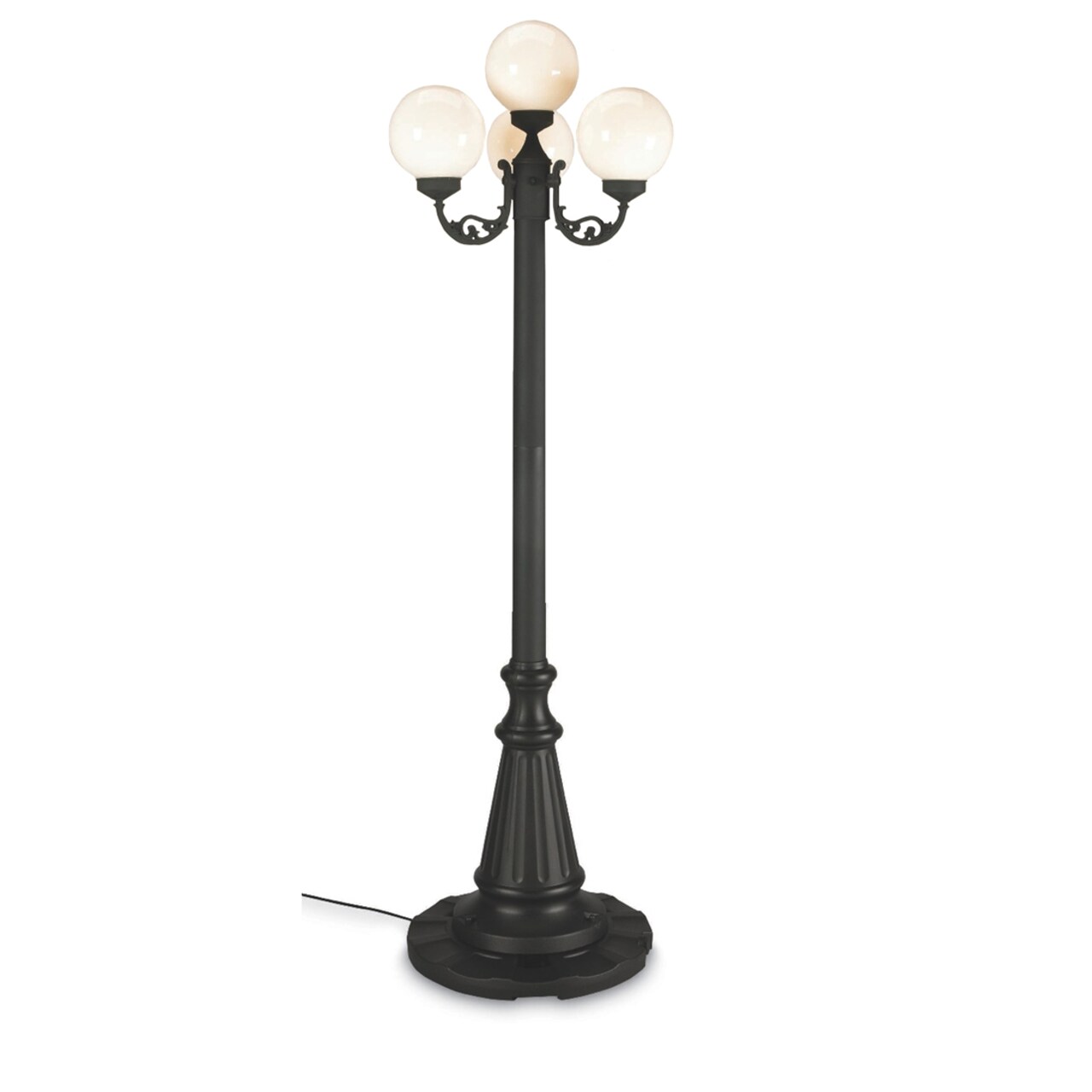 European 00370 Four White Globe Lantern Patio Lamp - Park Style